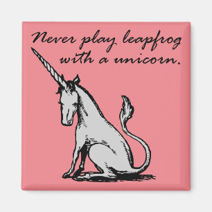 Leapfrog With A Unicorn Funny Fridge Magnet