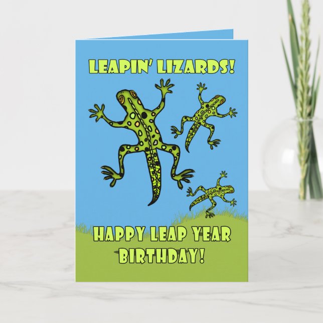 Leapin' Lizards ! Carte de voeux Anniversaire de l (Devant)
