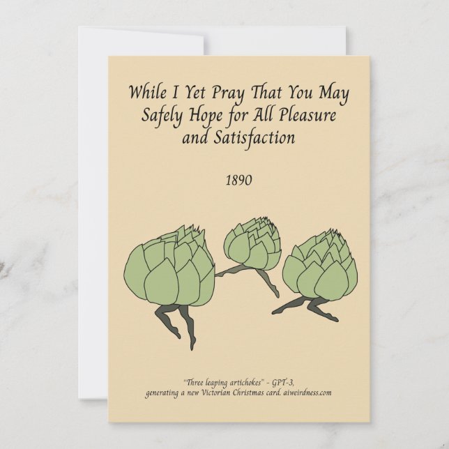 Leaping artichokes AI-generated victorian holiday  (Front)