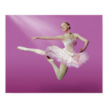 Leaping Ballerina on Pink