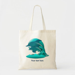 Leaping Blue Dolphins Personalized Tote Bag