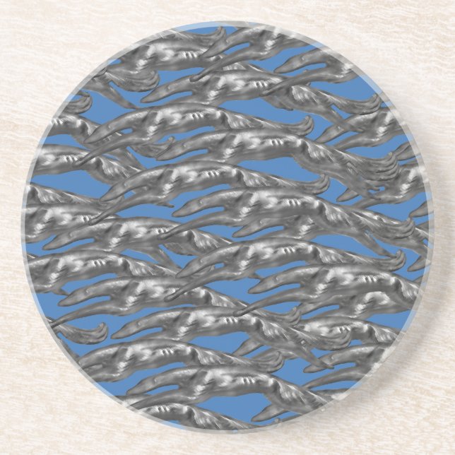 Leaping Borzoi Coaster (Front)
