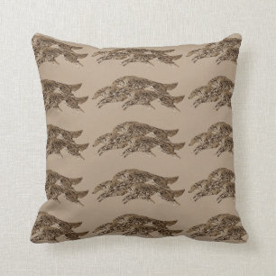 Leaping Borzoi Pillow