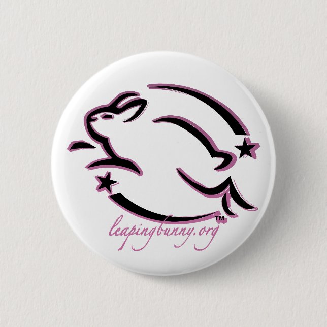 Leaping Bunny Outline 2 Inch Round Button (Front)