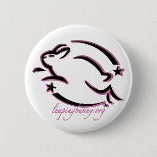 Leaping Bunny Outline 2 Inch Round Button