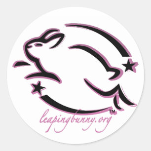 Leaping Bunny Outline Classic Round Sticker