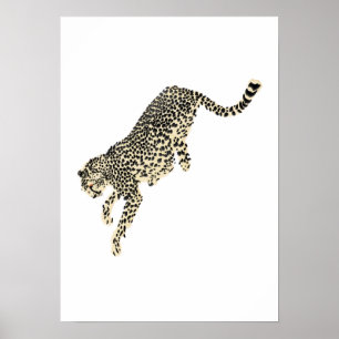 Leaping Cheetah Poster