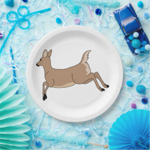 Leaping Deer Paper Plate