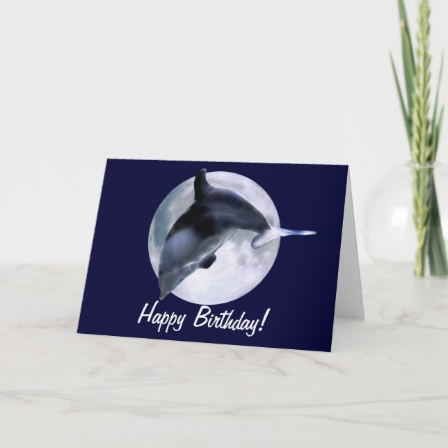 LEAPING DOLPHIN Fantasy Birthday Card Series (Front)