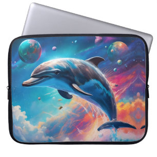 Leaping Dolphin, Fantasy, planets  Laptop Sleeve