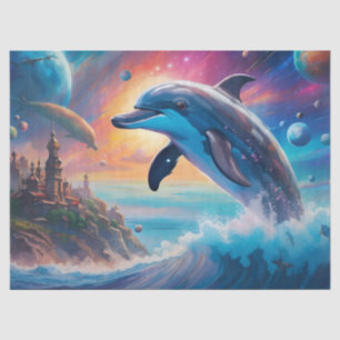 Leaping Dolphin, Fantasy, planets  Tissue Paper