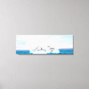Leaping Dolphins Canvas Print