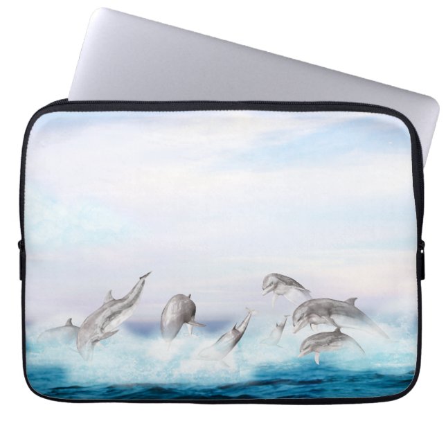 Leaping Dolphins Laptop Sleeve (Front)