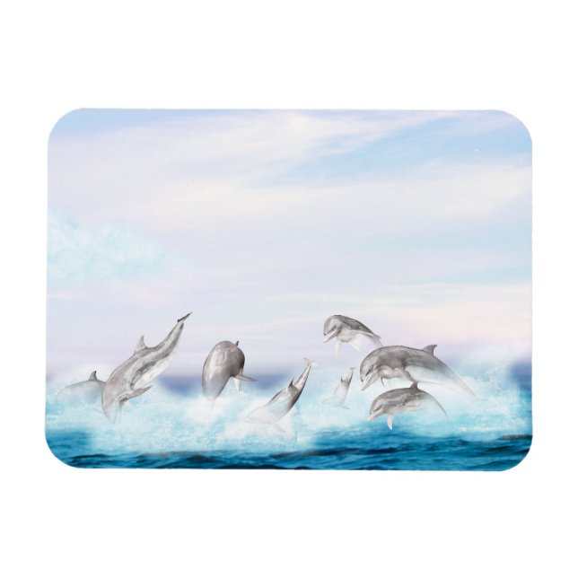 Leaping Dolphins Magnet (Horizontal)