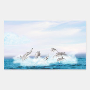 Leaping Dolphins Sticker