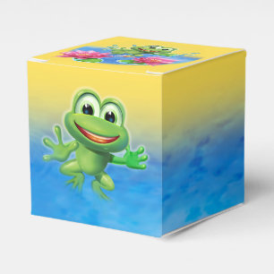 Leaping Frog birthday party cake and favour boxes
