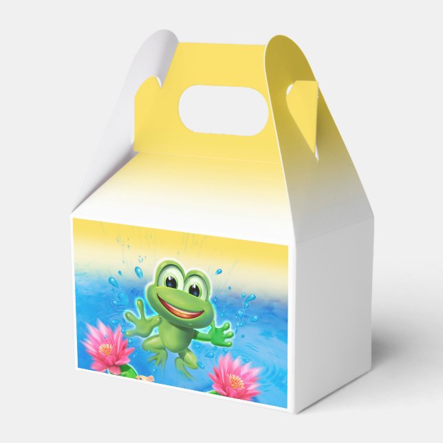 Leaping Frog birthday party take-away box (Front Side)