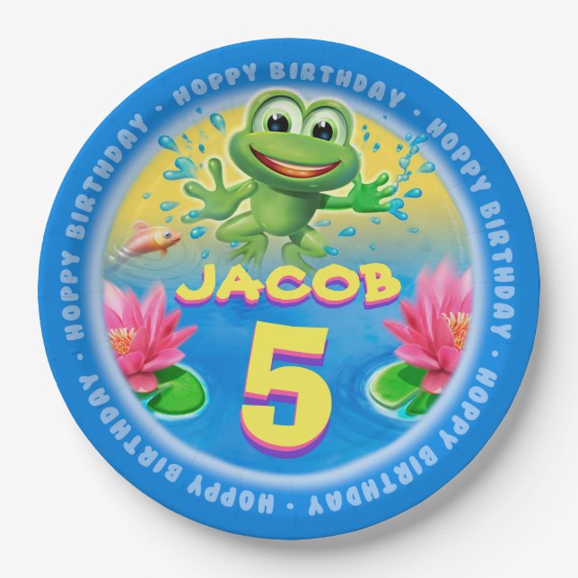 Leaping Frog customize paper party plate 9 inch (Front)