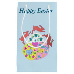 Leaping Hares editable Easter Small Gift Bag
