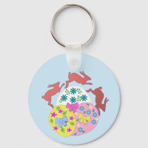 Leaping Hares  Keychain