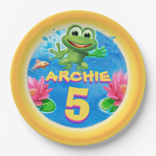 Leaping Hot Frog paper party plate 9 inch