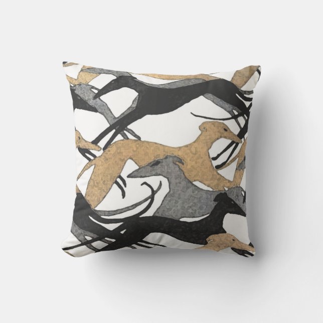 Leaping Hound Pillow (Front)