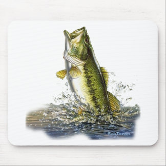 Leaping largemouth bass mouse pad