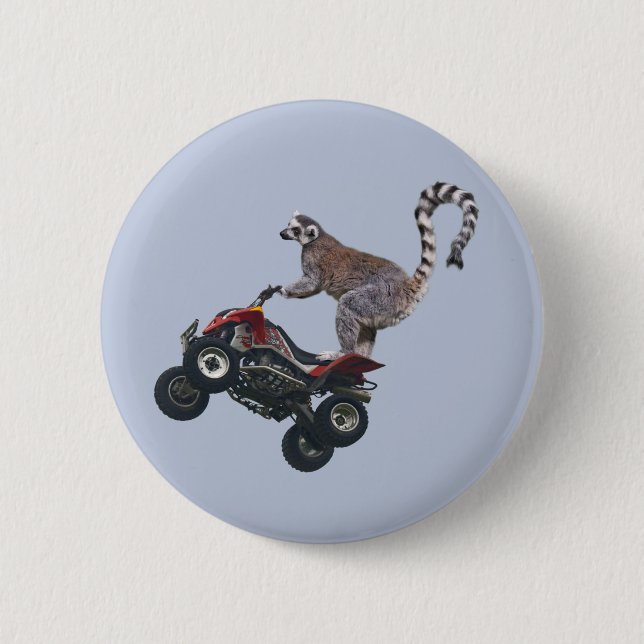 Leaping Lemur Badge 2 Inch Round Button (Front)