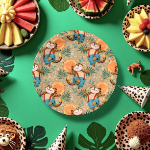 Leaping Leopard Paper Plate