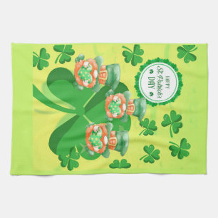 Leaping Leprachauns! St Pattys Day Kitchen Towel