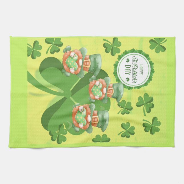 Leaping Leprachauns!  St Pattys Day  Kitchen Towel (Horizontal)