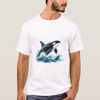Leaping Orca in Splash T-Shirt