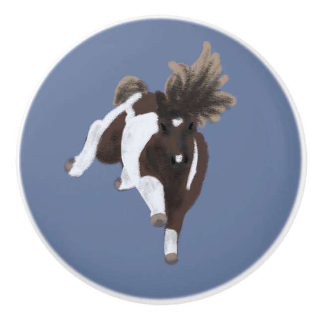 Leaping Pony  Ceramic Knob (Front)