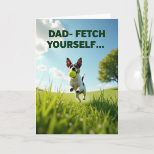 Leaping Pup Sweet Fathers Day Card