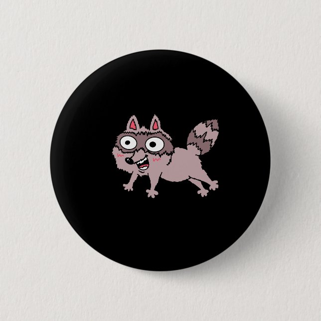 Leaping Raccoon Button (Front)