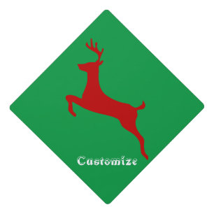 Leaping Red Deer Thunder_Cove Graduation Cap Topper