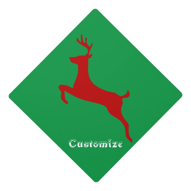 Leaping Red Deer Thunder_Cove Graduation Cap Topper (Front)