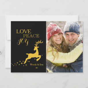 Leaping Reindeer Holiday Photo Card