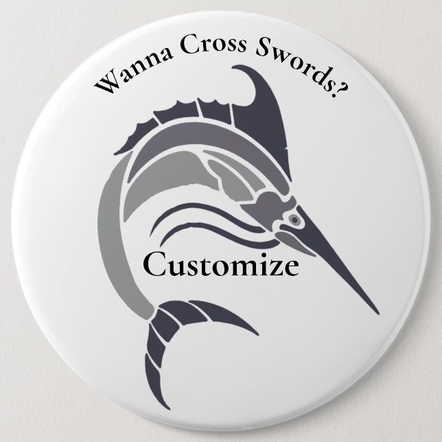Leaping Swordfish Thunder_Cove 6 Inch Round Button (Front)