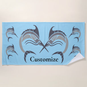 Leaping Swordfish Thunder_Cove Beach Towel