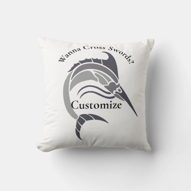 Leaping Swordfish Thunder_Cove Throw Pillow (Front)