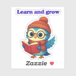 Learn and Grow – Cute Owl Reading Sticker (3")