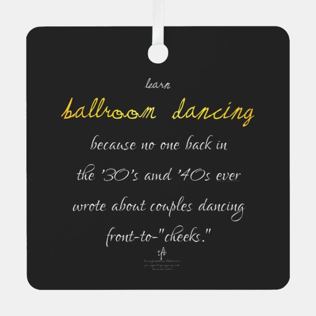 Learn Ballroom Dancing Golden Brass Metal Ornament (Front)