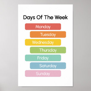 Learn Days of the Week Poster