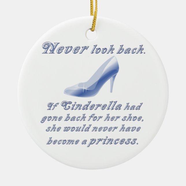 Learn from Cinderella's Shoe Ceramic Ornament (Front)
