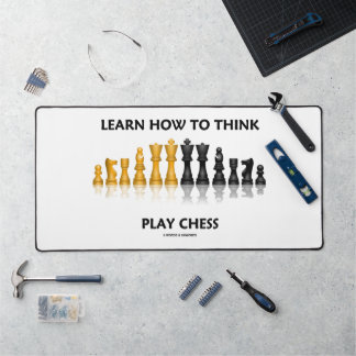 Learn How To Think Play Chess Reflective Chess Set Desk Mat
