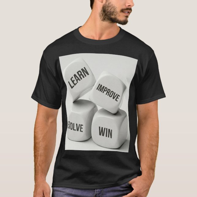 Learn Improve Evolve Win Dice Growth Mindset Stude T-Shirt (Front)