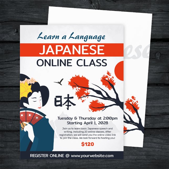 Learn Japanese Language Class Flyer Template (Creator Uploaded)