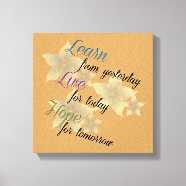 Learn Live Hope Canvas Print (Front)