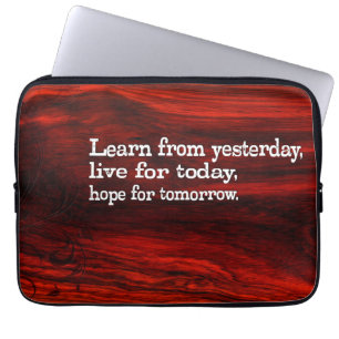 "Learn, live, hope" Inspirational Quote Laptop Sleeve